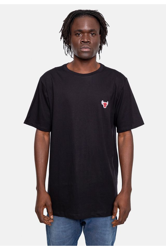 Camiseta-NBA-Estampada-Mini-Logo-Chicago-Bulls-Preta