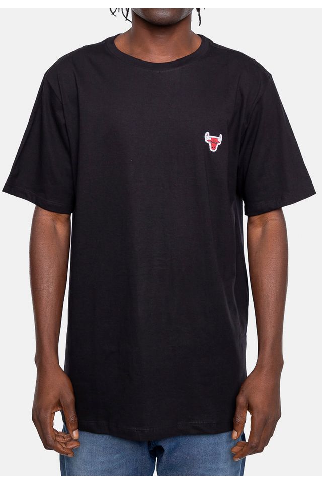 Camiseta-NBA-Estampada-Mini-Logo-Chicago-Bulls-Preta