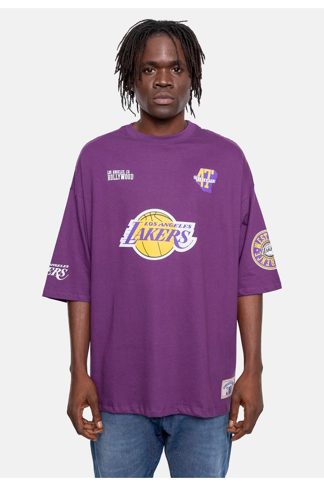 Camiseta-NBA-Oversize-Especial-Los-Angeles-Lakers-Roxa