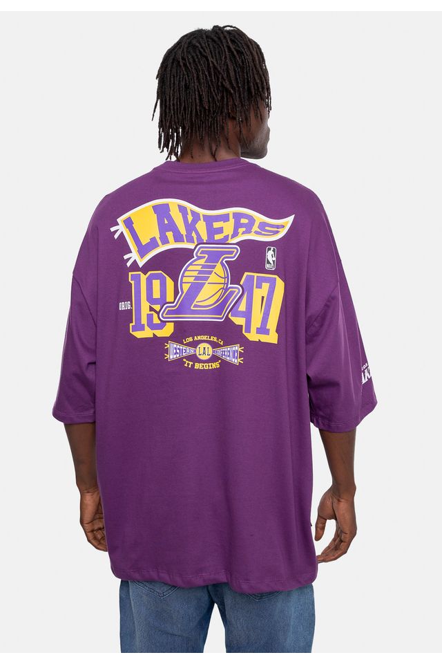 Camiseta-NBA-Oversize-Especial-Los-Angeles-Lakers-Roxa