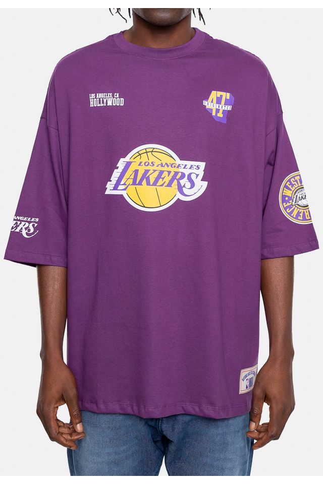 Camiseta-NBA-Oversize-Especial-Los-Angeles-Lakers-Roxa