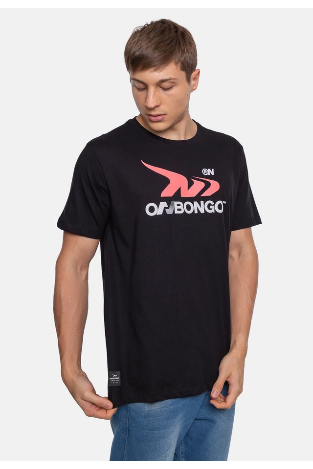 Camiseta-Onbongo-Estampada-Preta