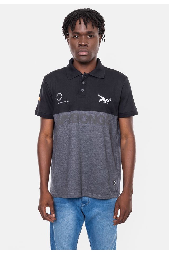 Camisa-Polo-Onbongo-Polo-Piquet-Masculina-Beam-Preta-Mescla Camisa-Polo-Onbongo-Polo-Piquet-Masculina-Beam-Preta-Mescla