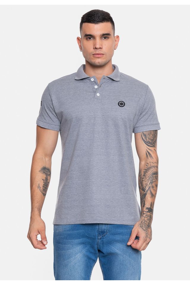 Camisa-Polo-Onbongo-Piquet-Masculina-Sign-Cinza-Mescla