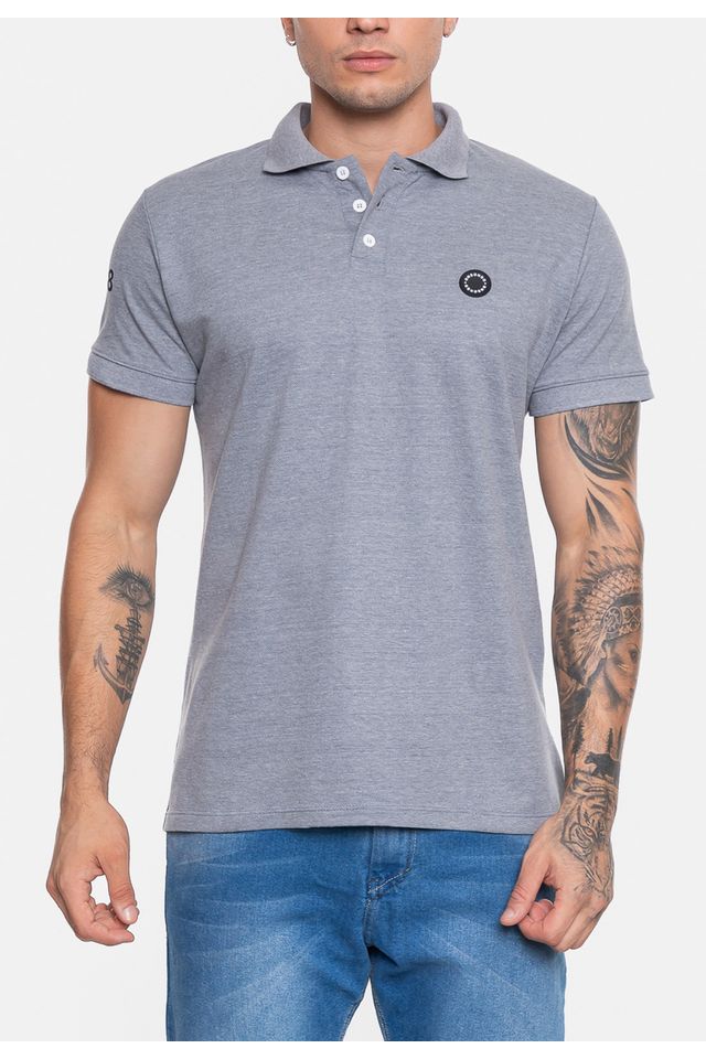 Camisa-Polo-Onbongo-Piquet-Masculina-Sign-Cinza-Mescla