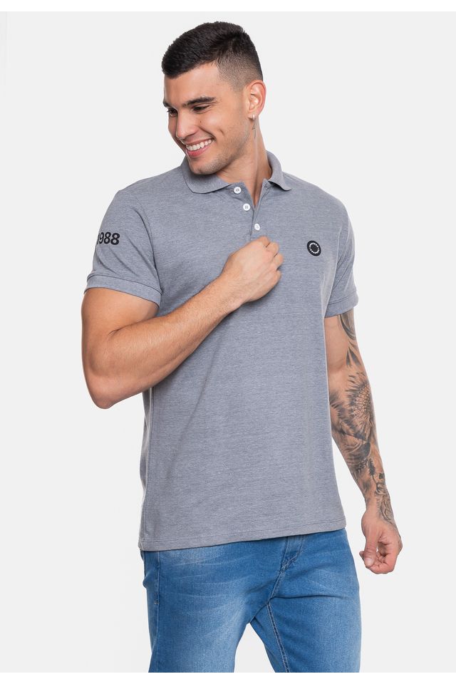 Camisa-Polo-Onbongo-Piquet-Masculina-Sign-Cinza-Mescla