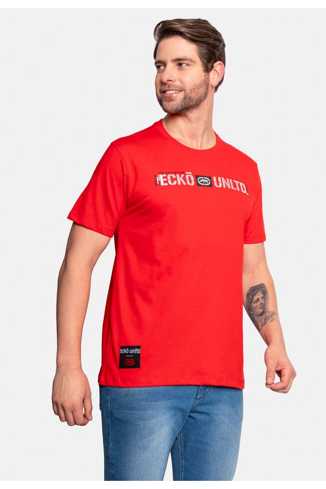 Camiseta-Ecko-Estampada-Vermelha