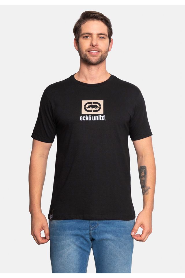 Camiseta-Ecko-Estampada-Preta