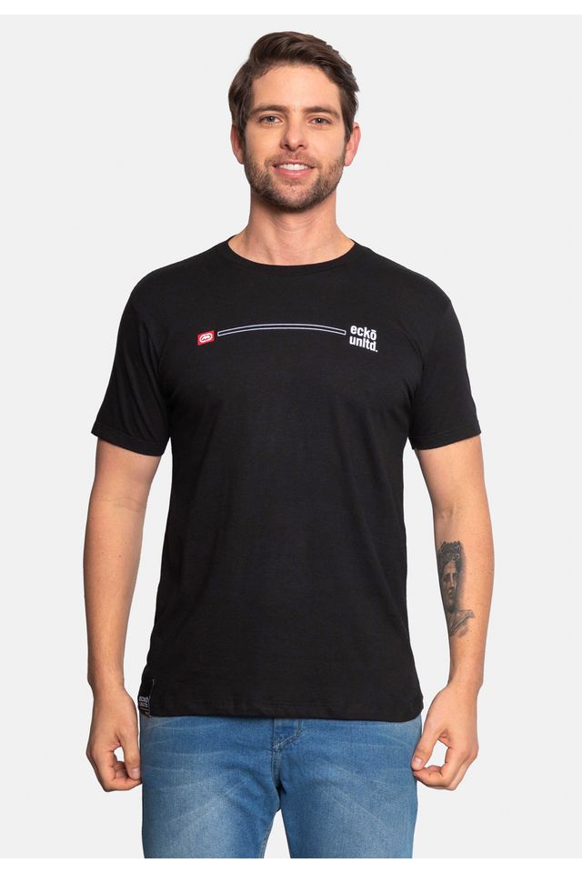 Camiseta-Ecko-Estampada-Preta