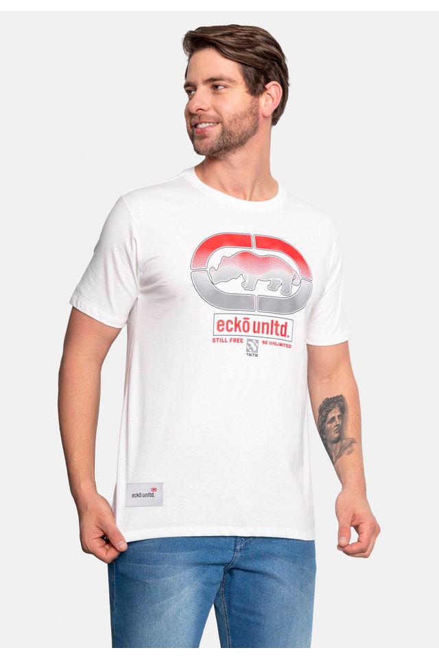 Camiseta-Ecko-Estampada-Branca