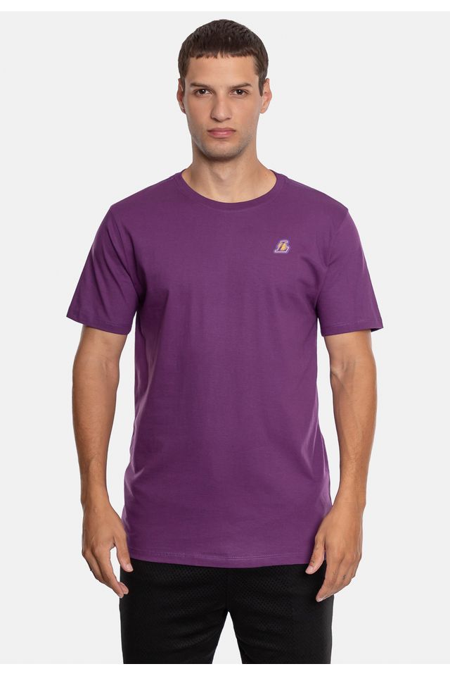 Camiseta-NBA-Estampada-Mini-Logo-Los-Angeles-Lakers-Roxa