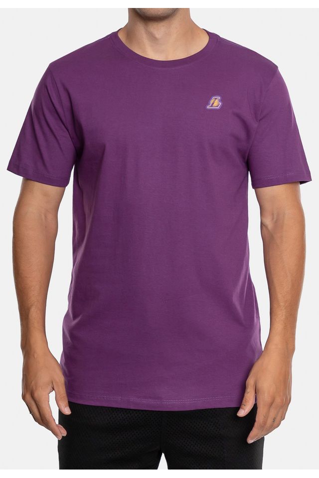 Camiseta-NBA-Estampada-Mini-Logo-Los-Angeles-Lakers-Roxa