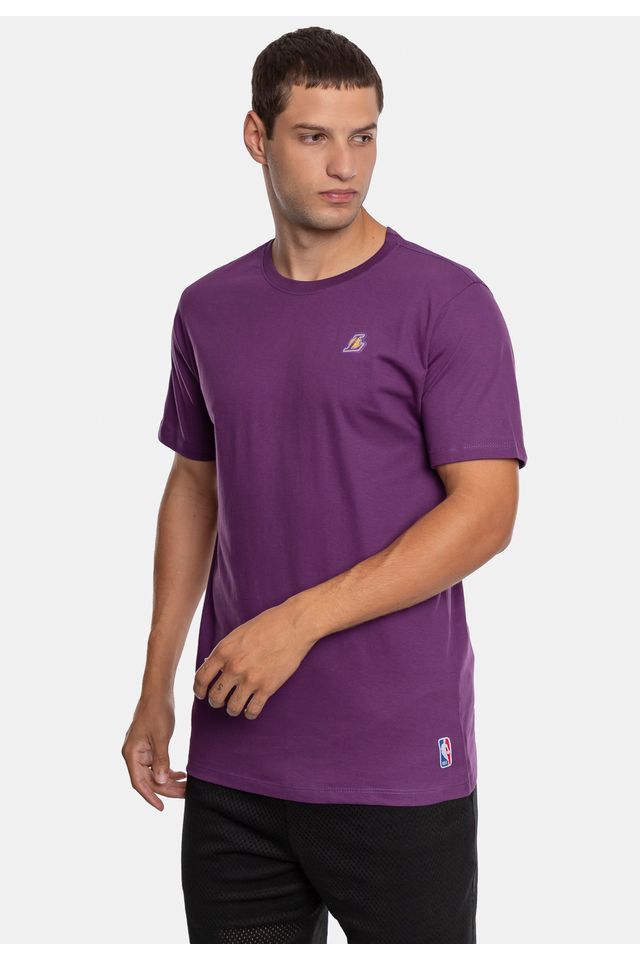 Camiseta-NBA-Estampada-Mini-Logo-Los-Angeles-Lakers-Roxa