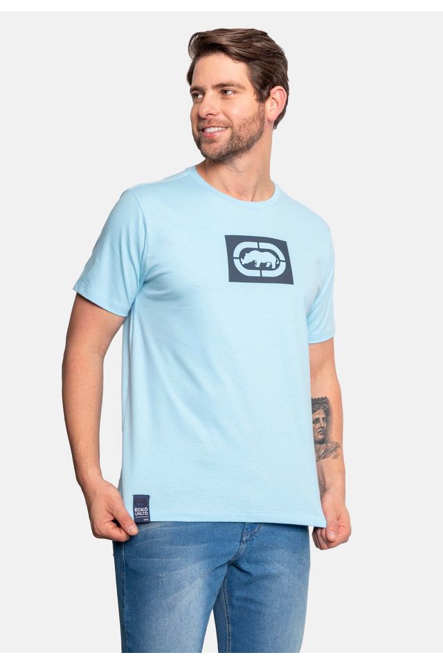 Camiseta-Ecko-Estampada-Azul