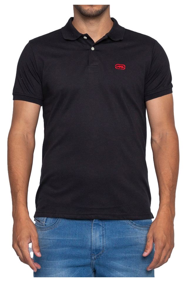 Camisa-Polo-Ecko-Piquet-Preta