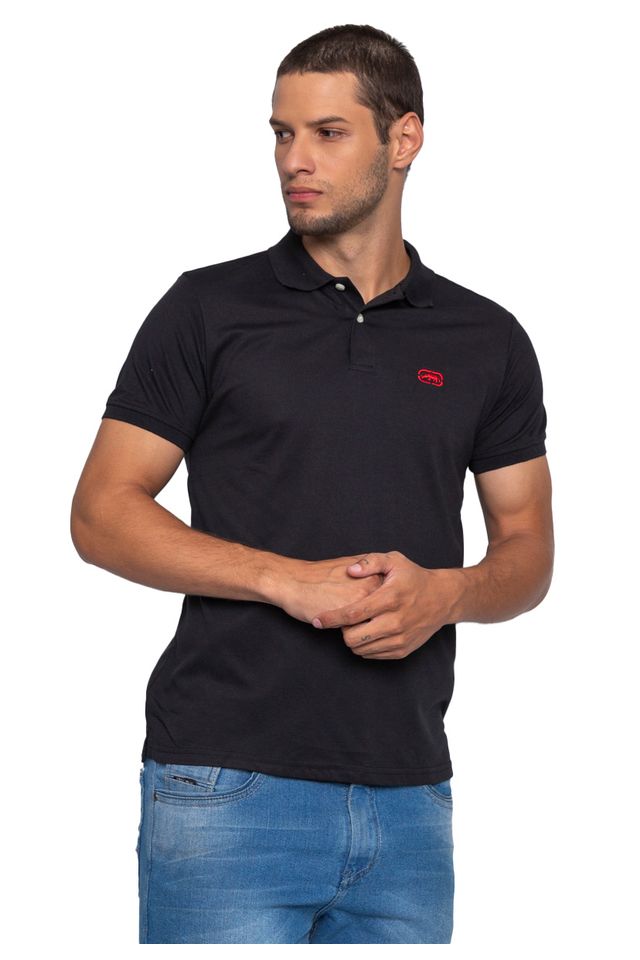 Camisa-Polo-Ecko-Piquet-Preta