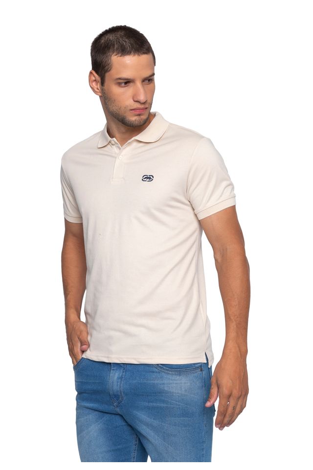 Camisa-Polo-Ecko-Piquet-Areia