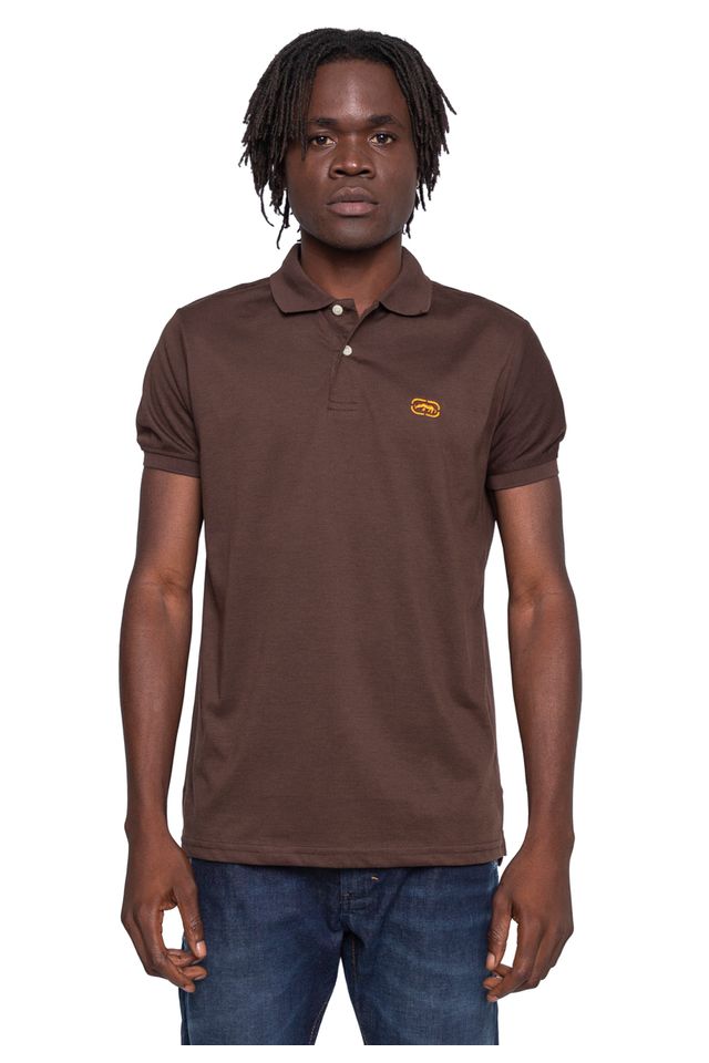 Camisa-Polo-Ecko-Piquet-Marrom Camisa-Polo-Ecko-Piquet-Marrom