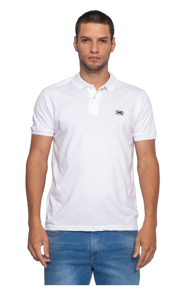 Camisa-Polo-Ecko-Piquet-Branca Camisa-Polo-Ecko-Piquet-Branca