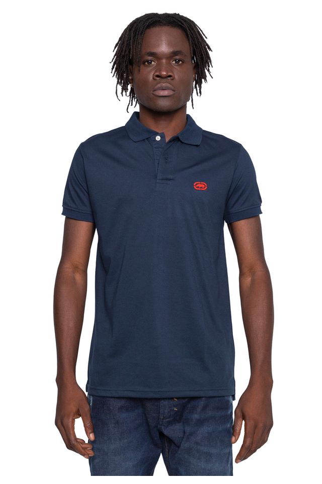 Camisa-Polo-Ecko-Piquet-Azul-Marinho Camisa-Polo-Ecko-Piquet-Azul-Marinho