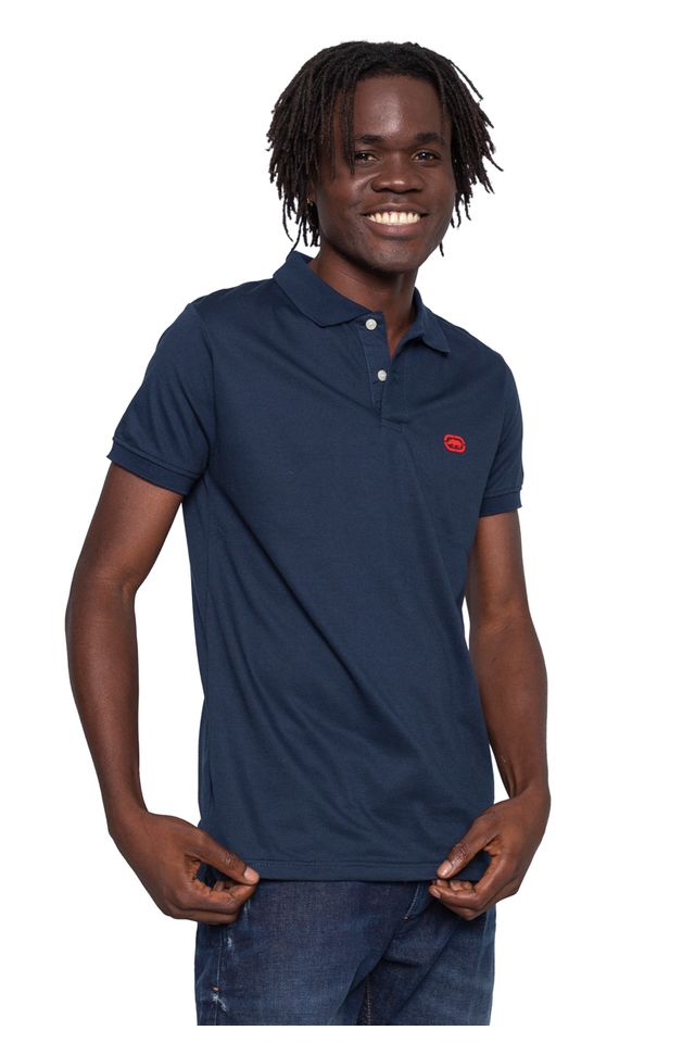 Camisa-Polo-Ecko-Piquet-Azul-Marinho