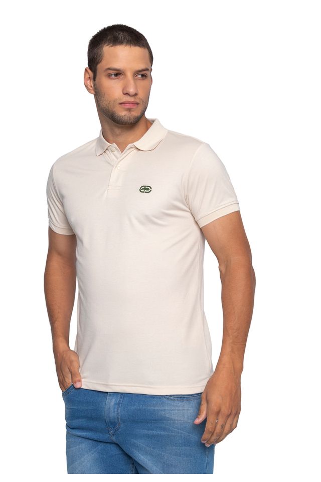 Camisa-Polo-Ecko-Piquet-Areia
