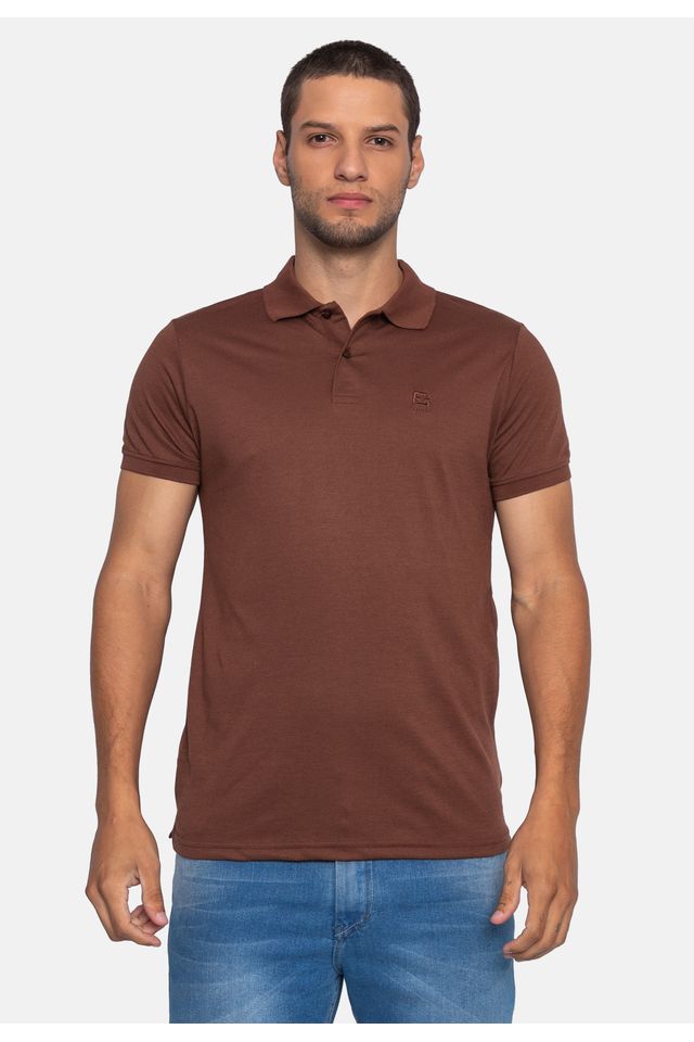 Camisa-Polo-Fatal-Piquet-Marrom
