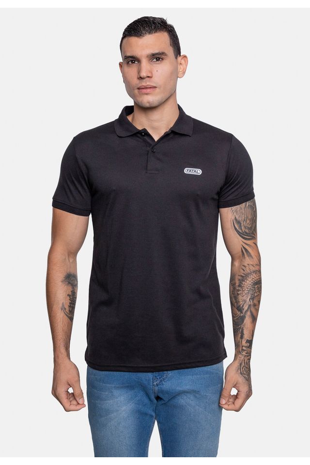 Camisa-Polo-Fatal-Piquet-Preta Camisa-Polo-Fatal-Piquet-Preta