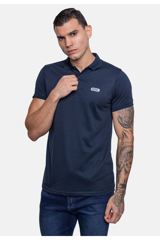 Camisa-Polo-Fatal-Piquet-Azul-Marinho