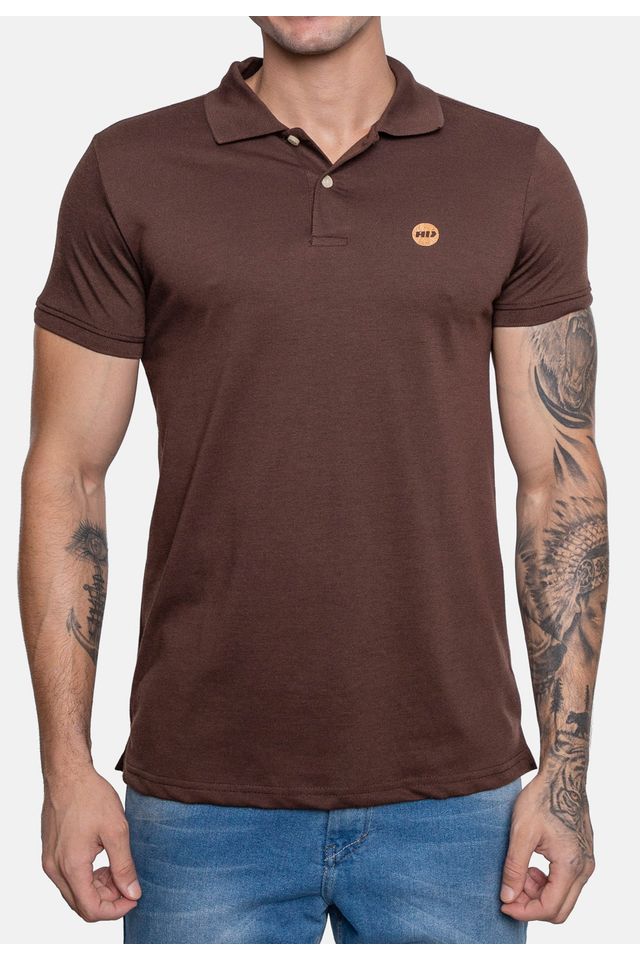 Camisa-Polo-HD-Piquet-Marrom