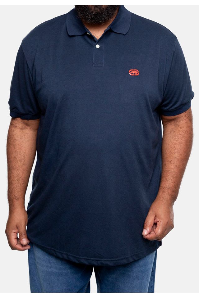 Camisa-Polo-Ecko-Piquet-Plus-Size-Azul-Marinho