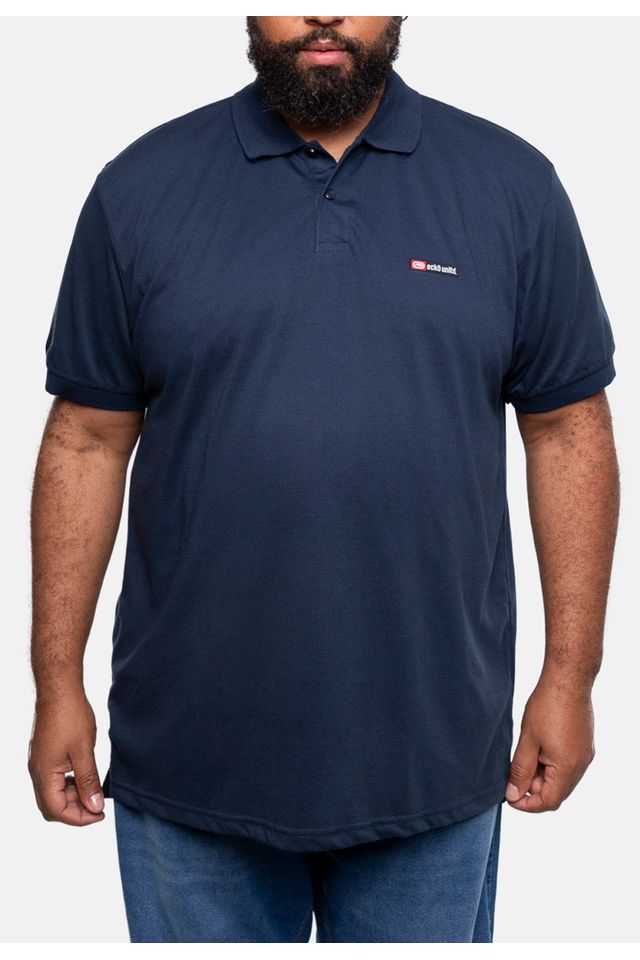 Camisa-Polo-Ecko-Piquet-Plus-Size-Masculina-Azul-Marinho