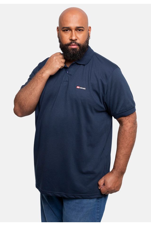 Camisa-Polo-Ecko-Piquet-Plus-Size-Masculina-Azul-Marinho
