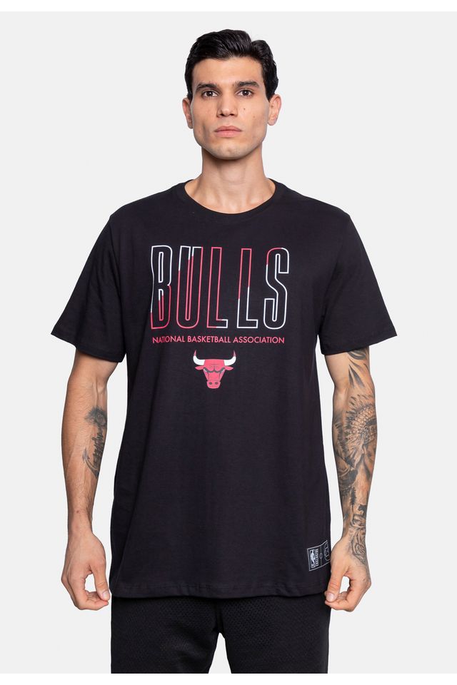 Camiseta-NBA-Estampada-Chicago-Bulls-Preta