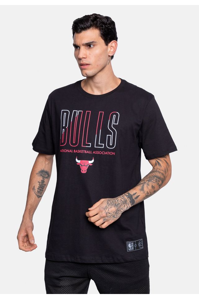 Camiseta-NBA-Estampada-Chicago-Bulls-Preta