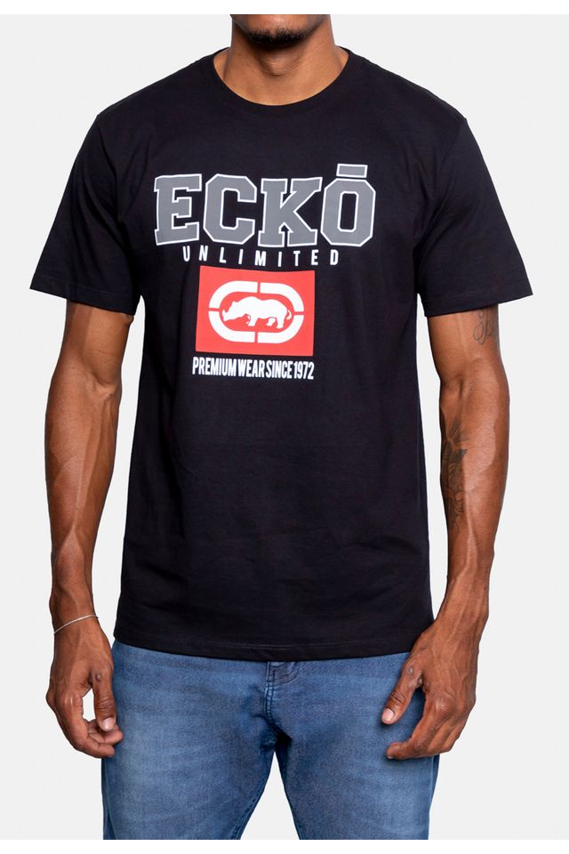 Camiseta-Ecko-Estampada-Preta