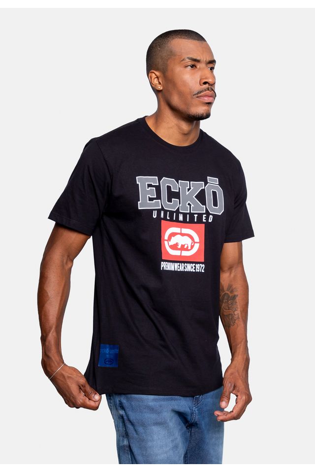 Camiseta-Ecko-Estampada-Preta