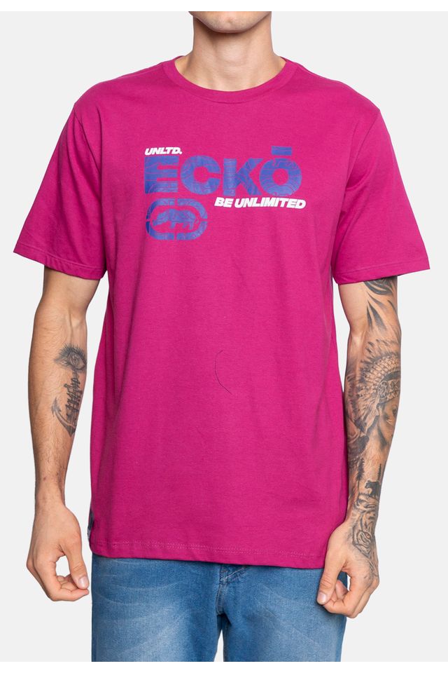 Camiseta-Ecko-Estampada-Vinho