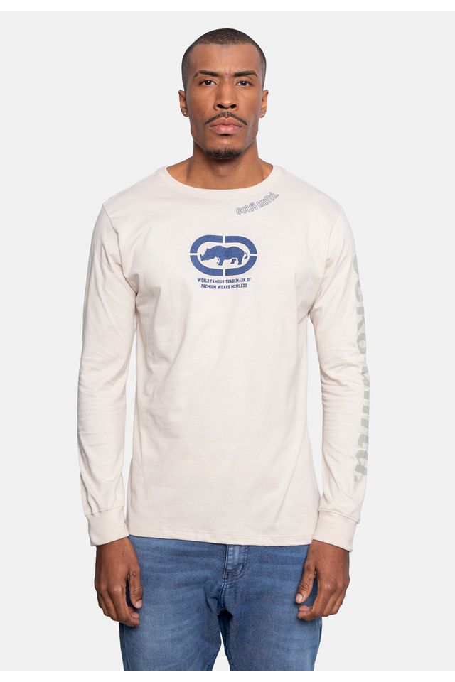 Camiseta-Ecko-Manga-Longa-Areia Camiseta-Ecko-Manga-Longa-Areia