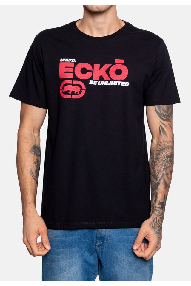 Camiseta-Ecko-Estampada-Preta