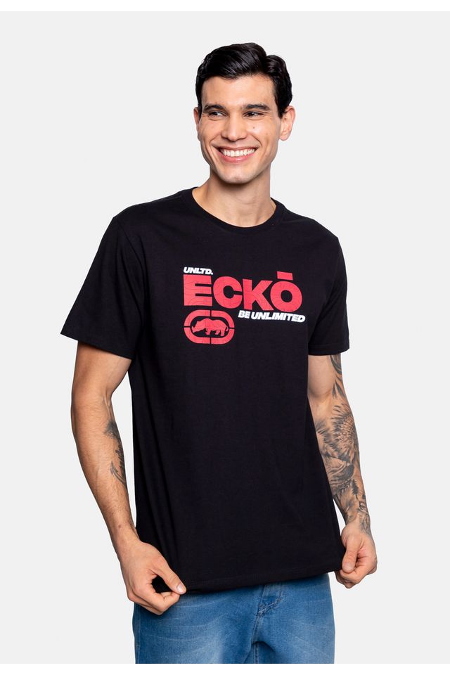 Camiseta-Ecko-Estampada-Preta