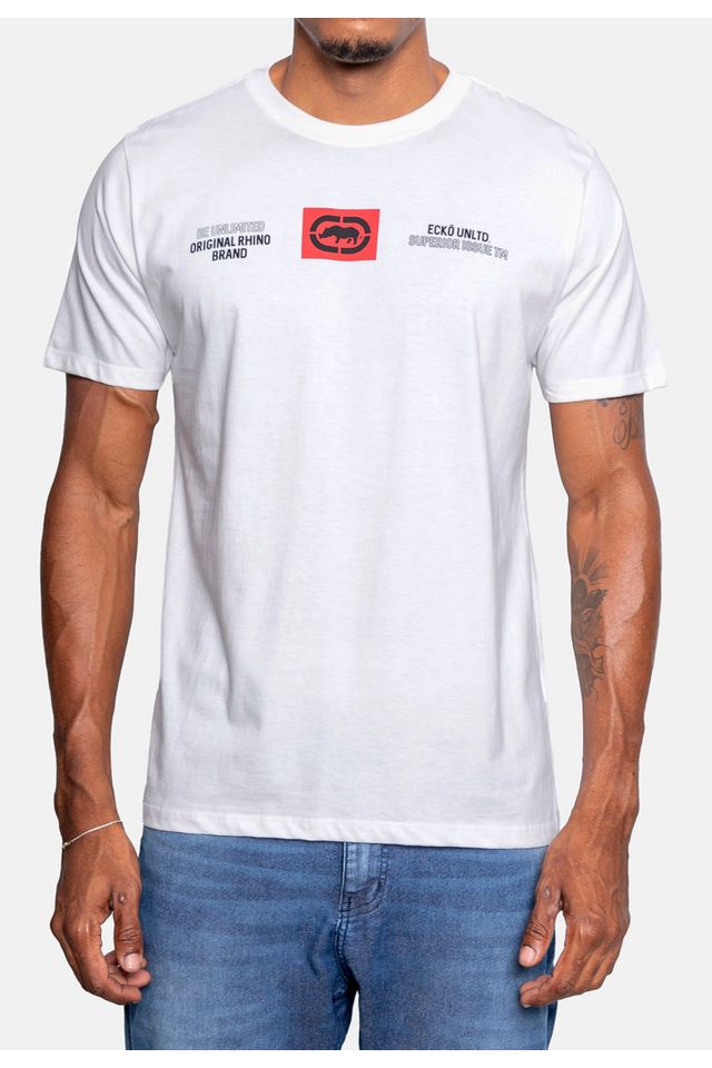 Camiseta-Ecko-Estampada-Branca