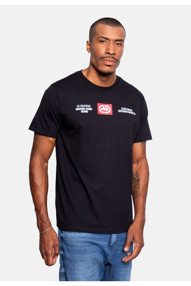 Camiseta-Ecko-Estampada-Preta