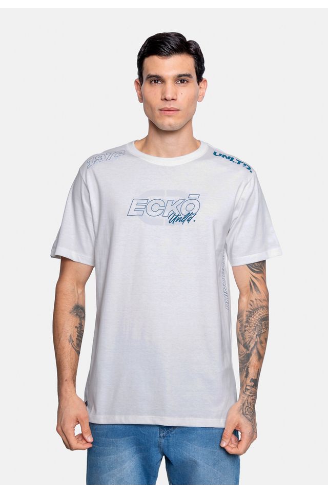 Camiseta-Ecko-Estampada-Branca