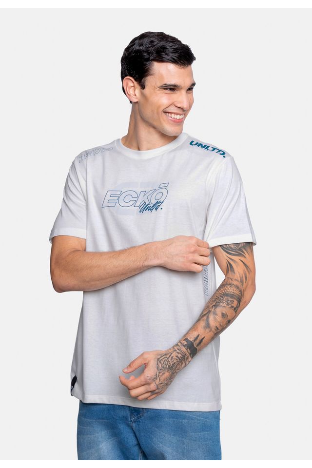 Camiseta-Ecko-Estampada-Branca