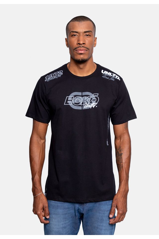 Camiseta-Ecko-Estampada-Preta