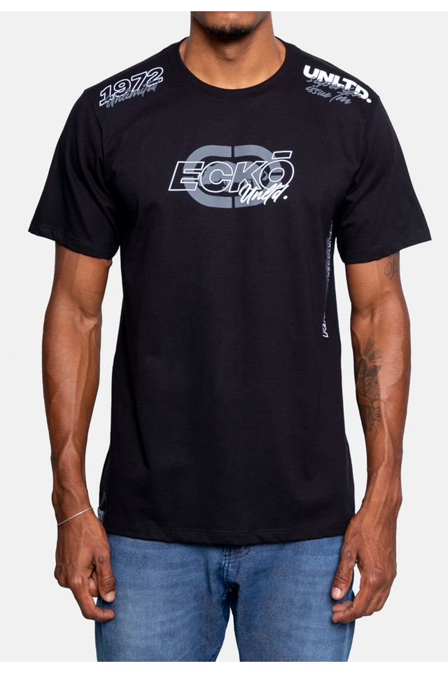 Camiseta-Ecko-Estampada-Preta