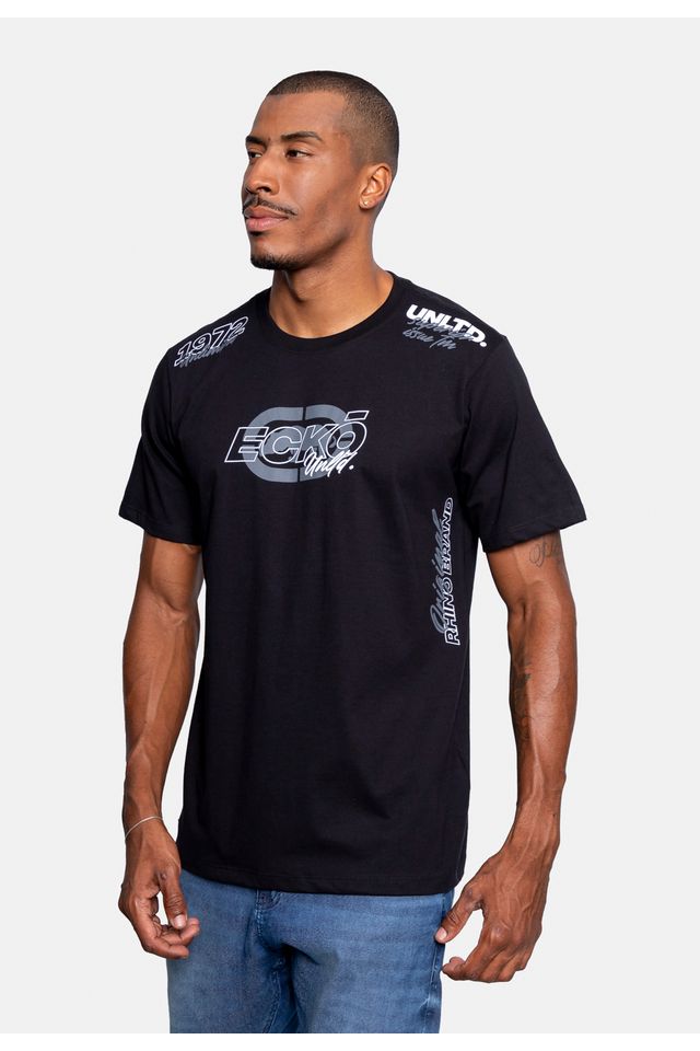 Camiseta-Ecko-Estampada-Preta