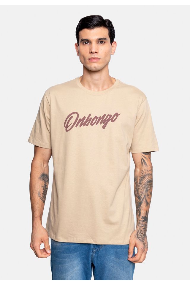 Camiseta-Onbongo-Estampada-Bege Camiseta-Onbongo-Estampada-Bege
