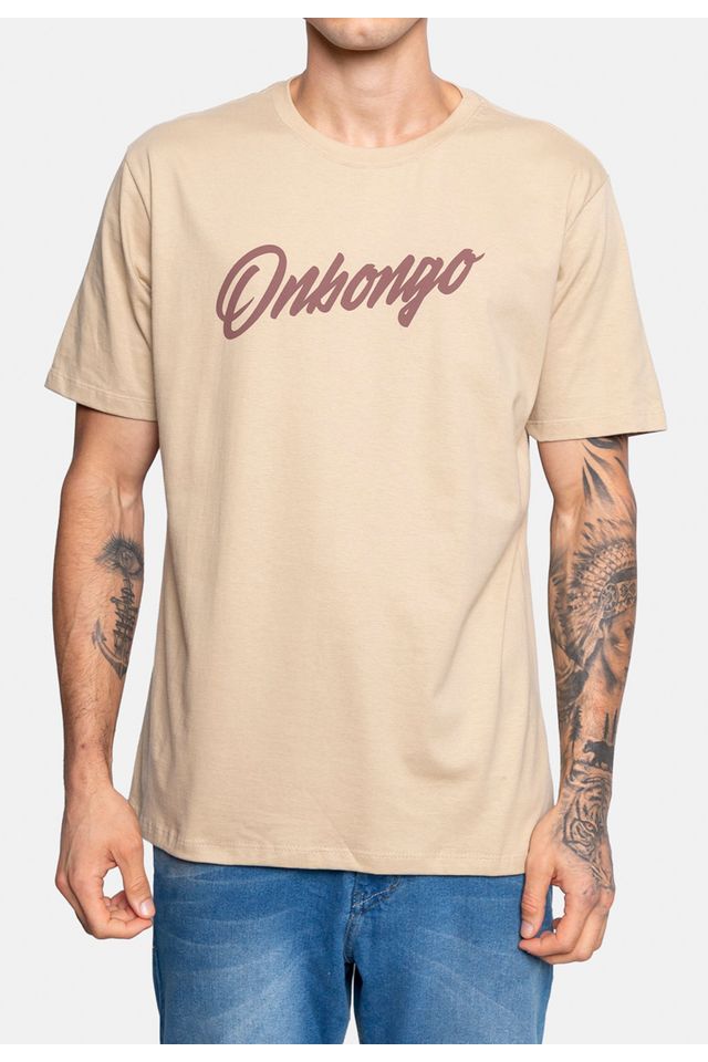 Camiseta-Onbongo-Estampada-Bege